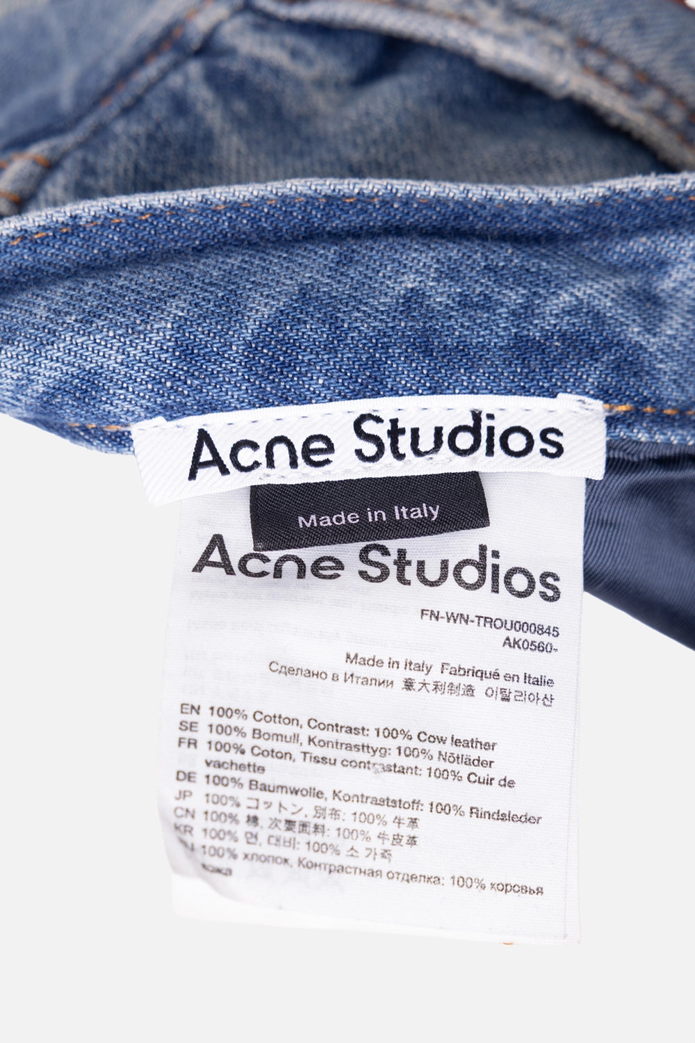 Women’s Suede-Panel Jeans in Mid Blue | Pre-owned Acne Studios