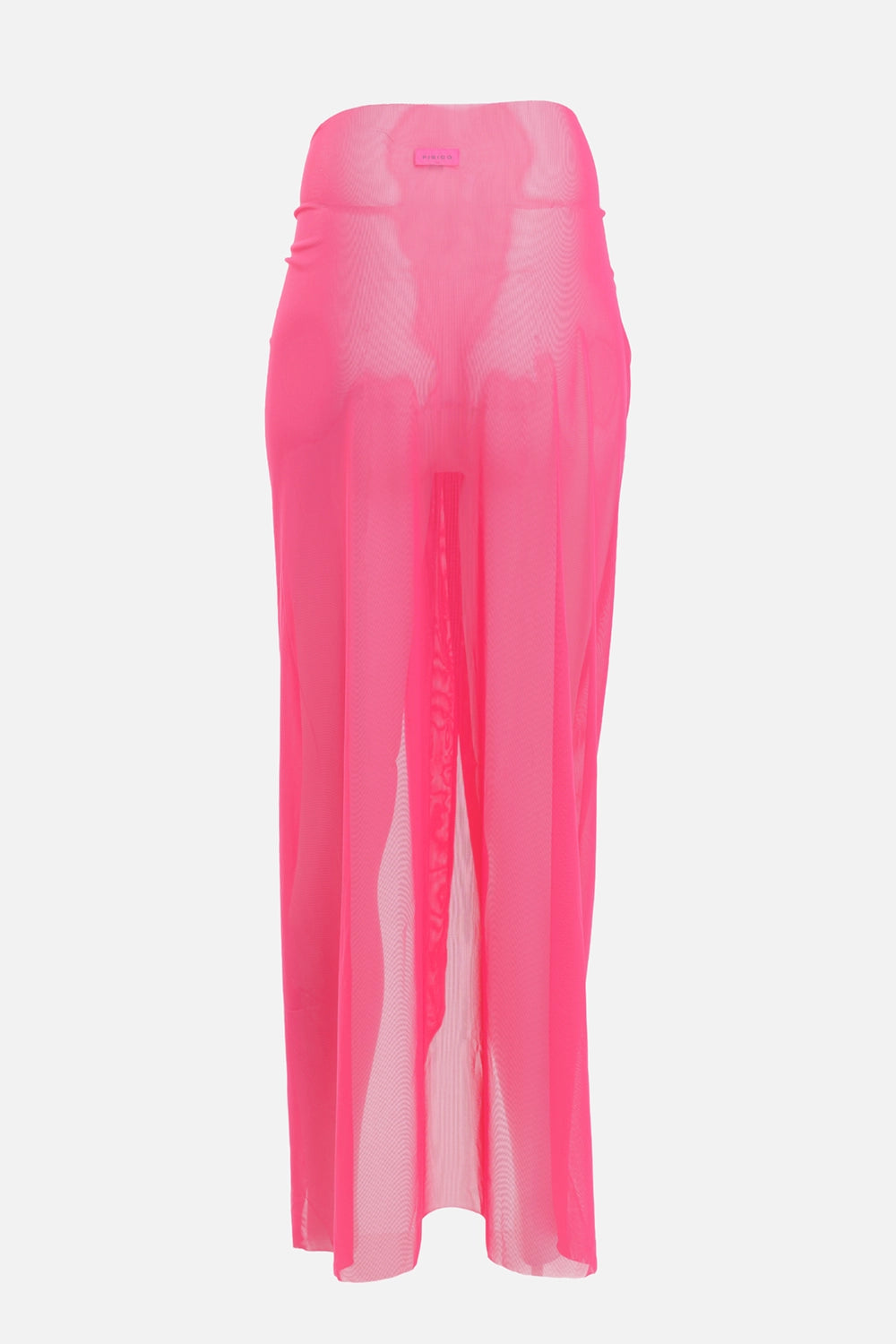 Fisico women ring pareo in Azalea, back view, sheer mesh finish with small logo label