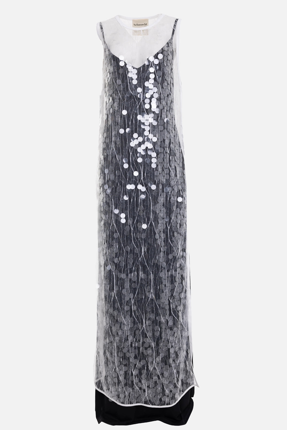 Sehnsucht Sheer Sequin Overlay Dress