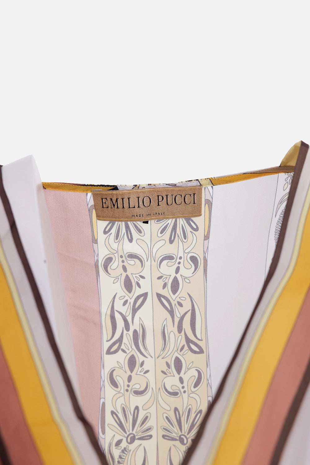Emilio Pucci women's jumpsuit in multicolor, label detail, woven neck label inside printed neckline
