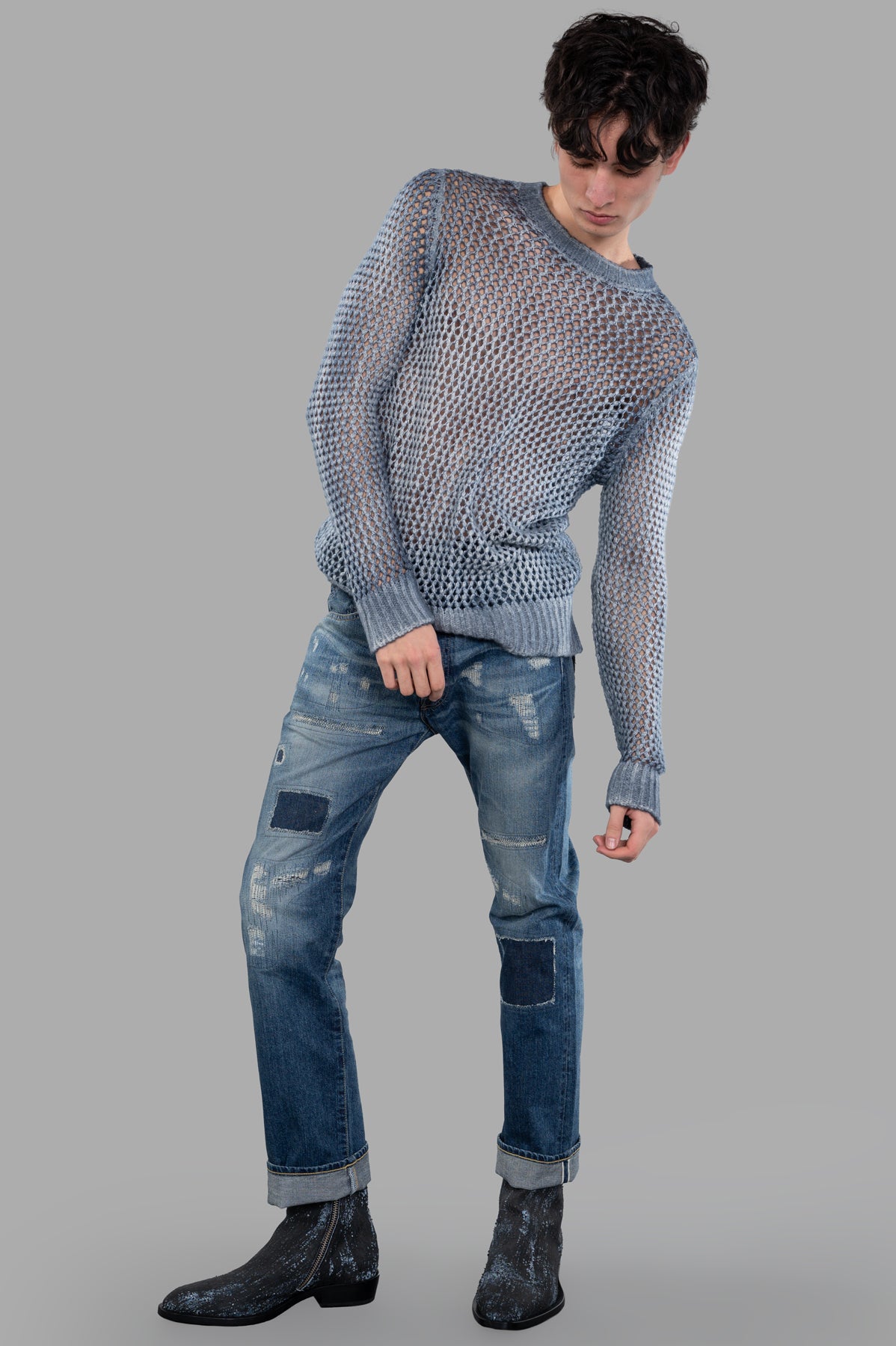 Avant Toi Blue Open-knit Sweater product image #4