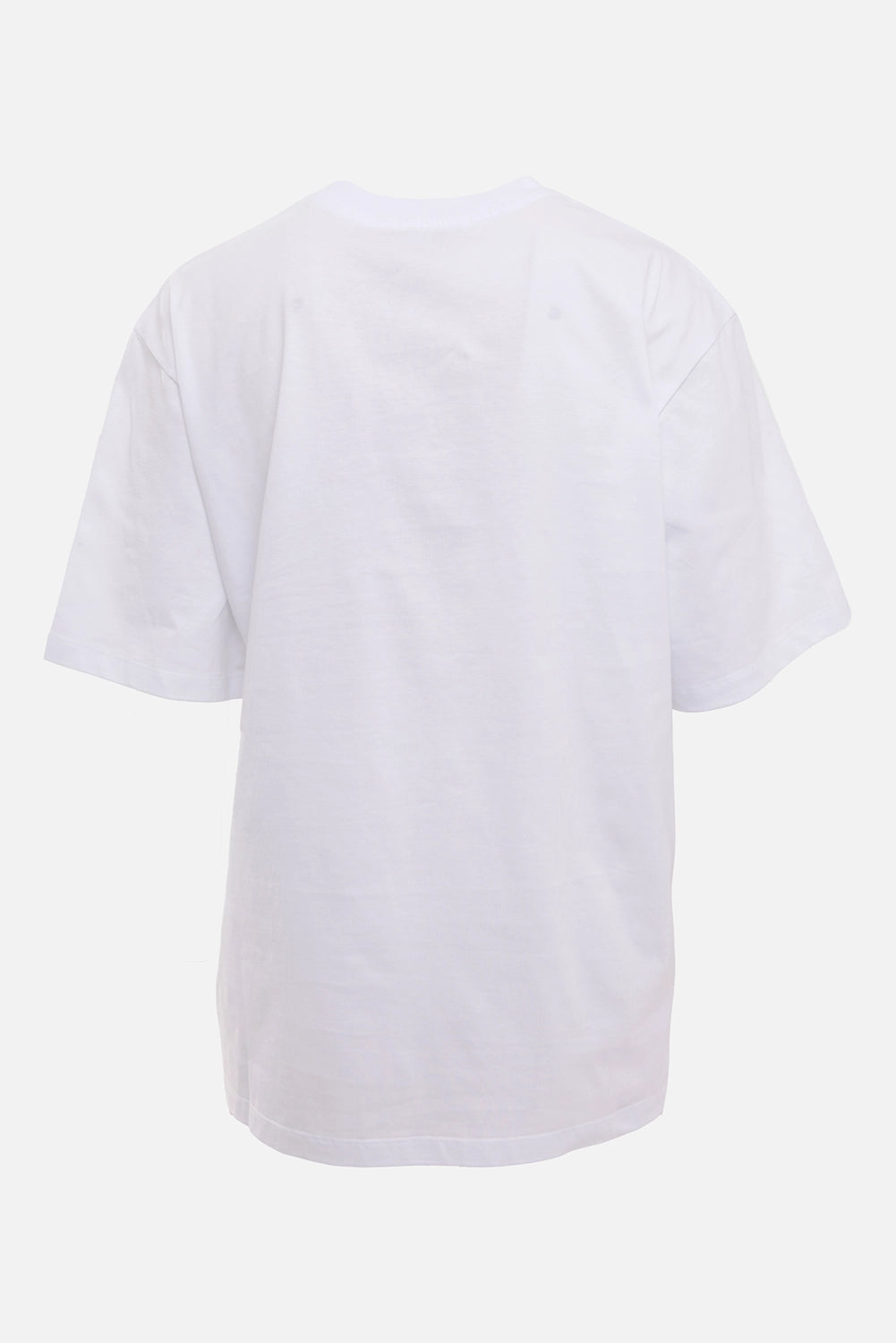MSGM women's T-shirt in white/red, back view, plain white jersey back with dropped shoulders