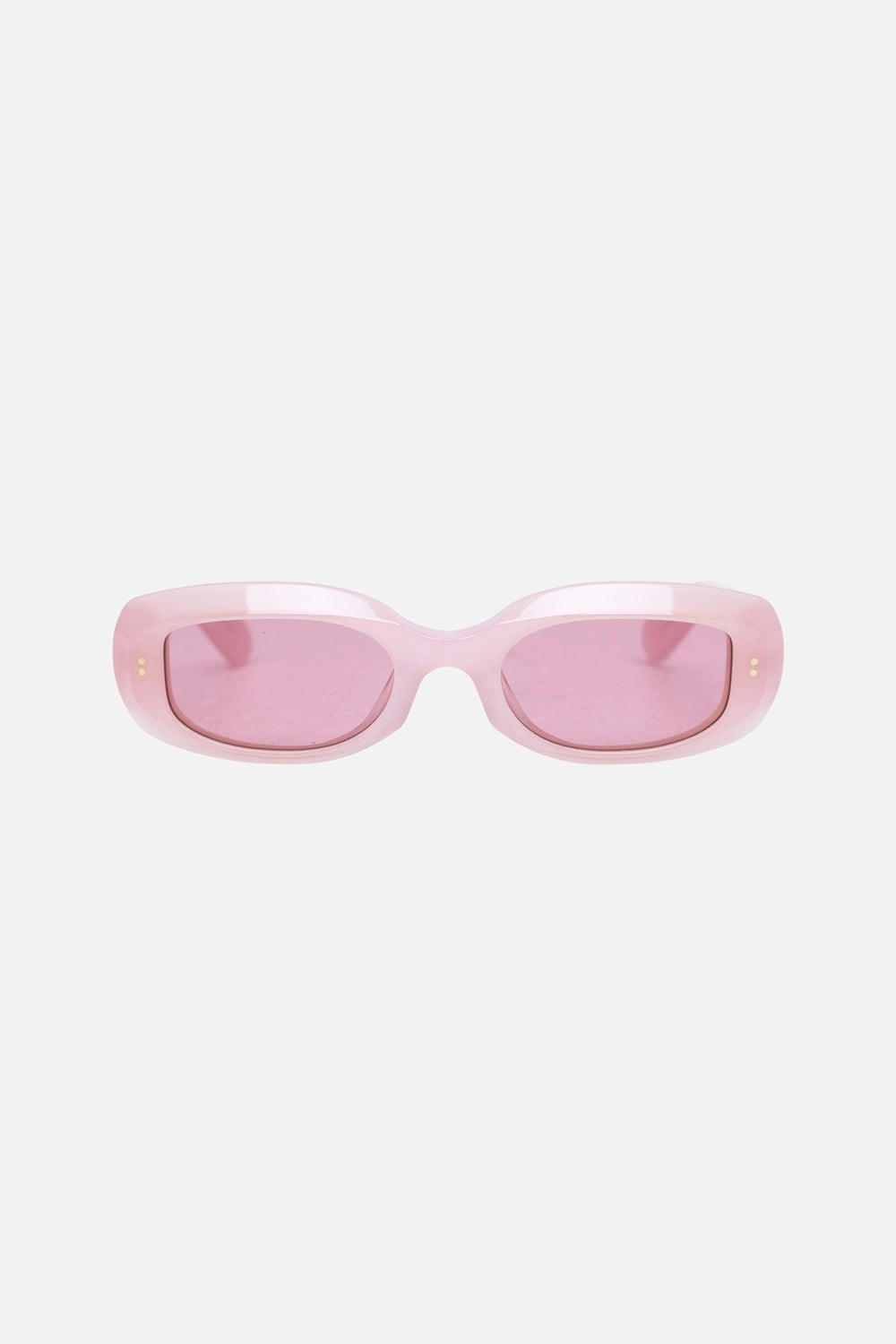 JOSEPH unisex sunglasses in musk, front view, oval acetate frame with blue-tinted lenses