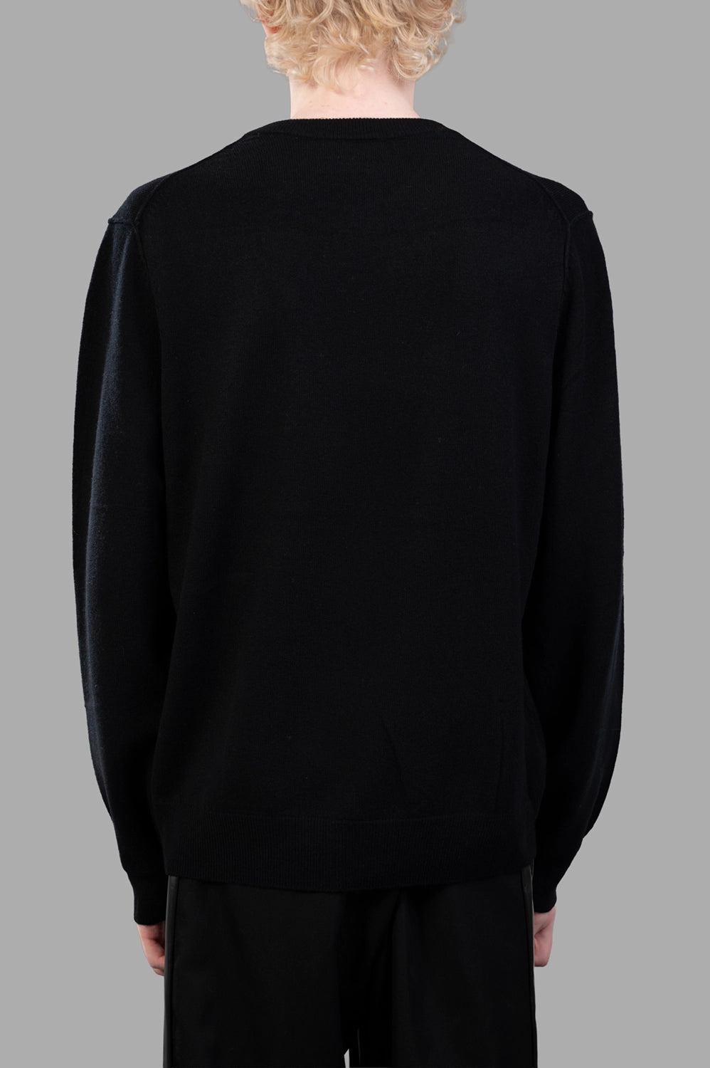 Zadig & Voltaire sweater in black, back view, clean back with ribbed hem and cuffs