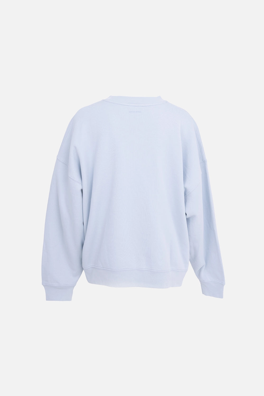 ANINE BING womens sweatshirt in pale blue, back view, ribbed hem and cuffs