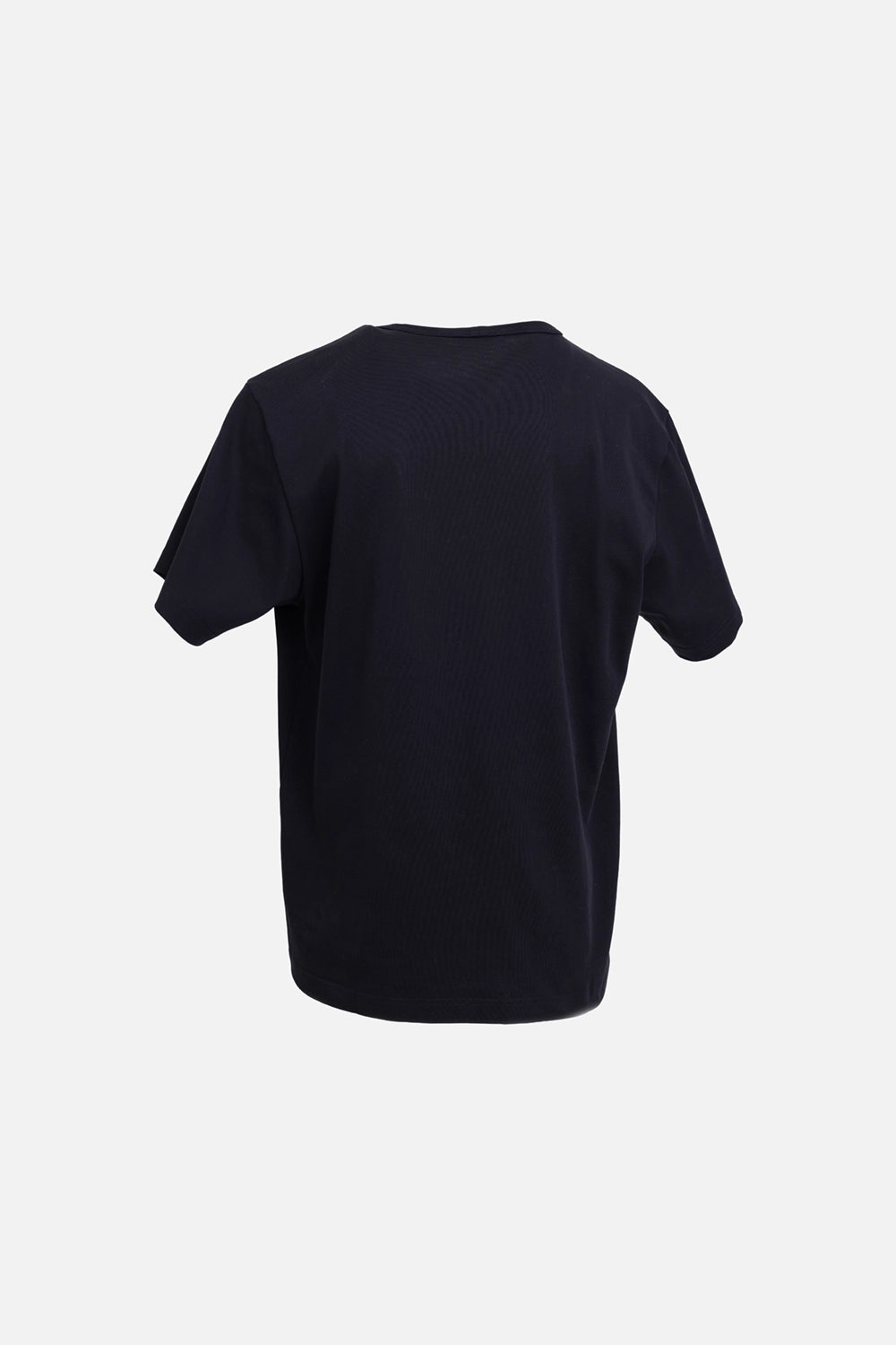 Helmut Lang men's T-shirt in black, back view, clean plain back with short sleeves