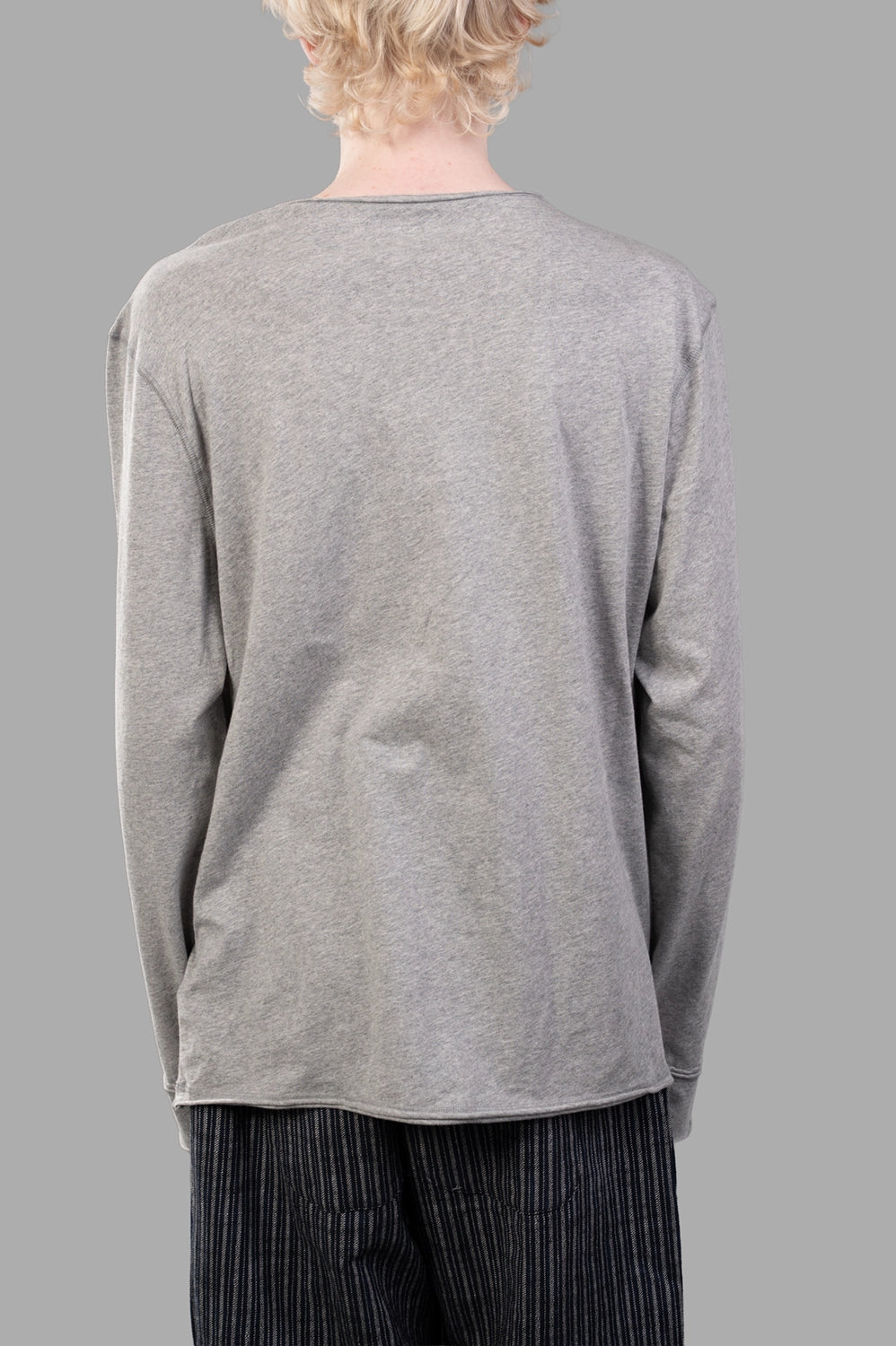 Zadig & Voltaire T-shirt in Grey Marl, back view, clean back with straight hem