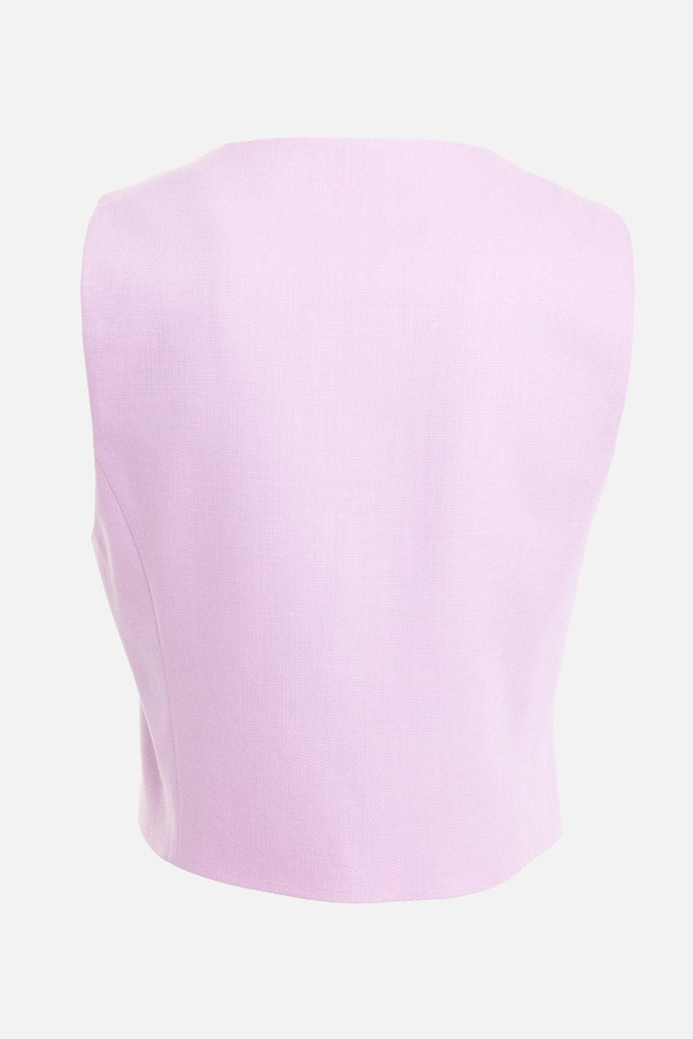 MSGM women's tailored vest in Pink, back view, smooth tailored back and side seam shaping