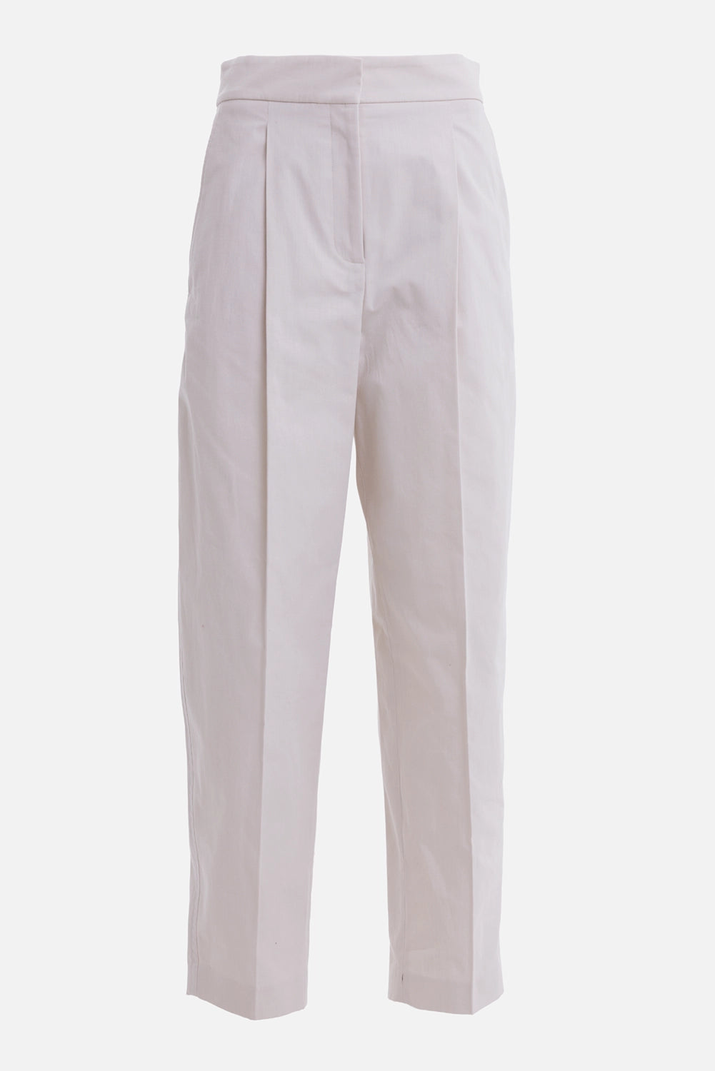 By Malene Birger women's trousers in Sandstone, front view with front pleats and clean tailored finish