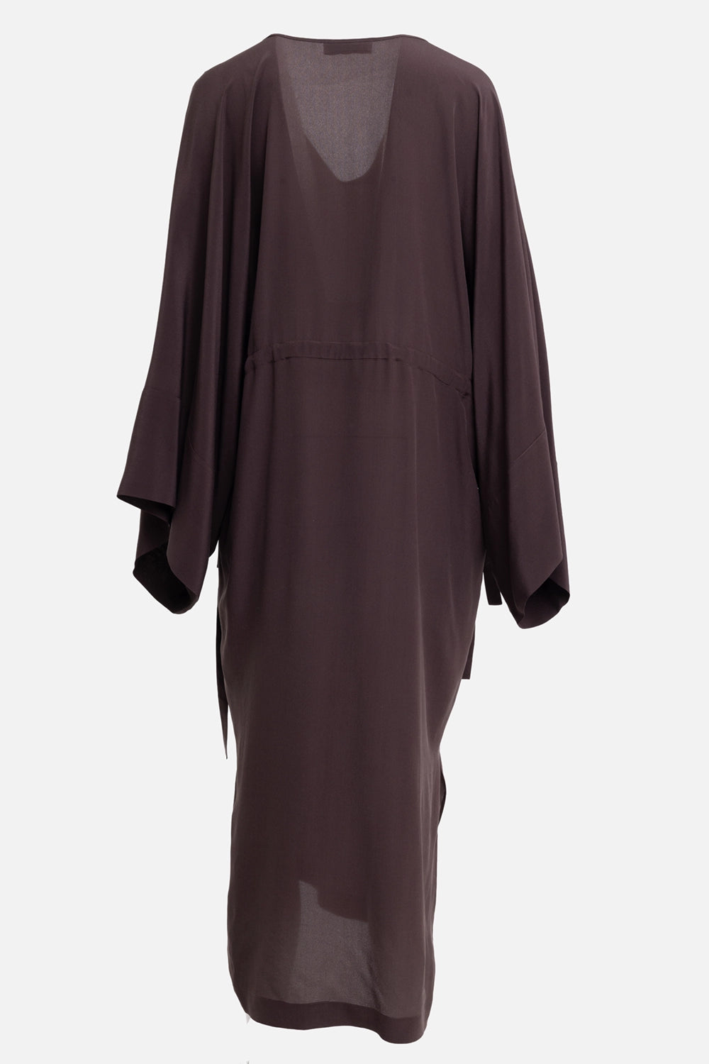 Gentry Portofino women's kaftan dress in moro, back view, deep V-back and fluid drape