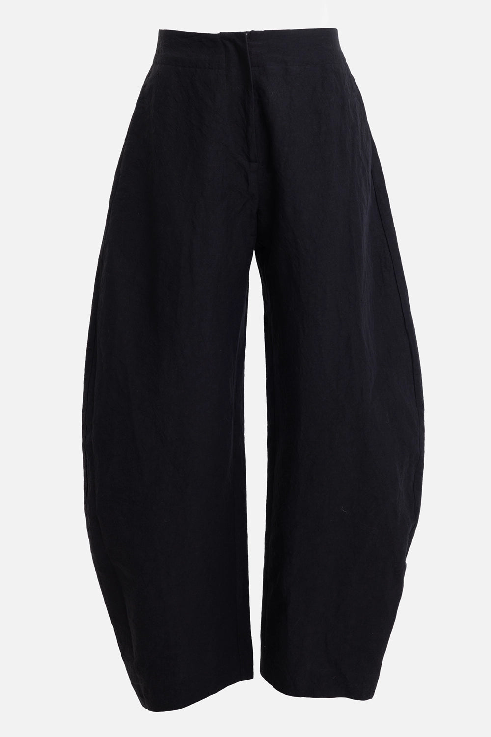 Gentry Portofino women's wide-leg trousers in black, front view, high waist and rounded leg shape
