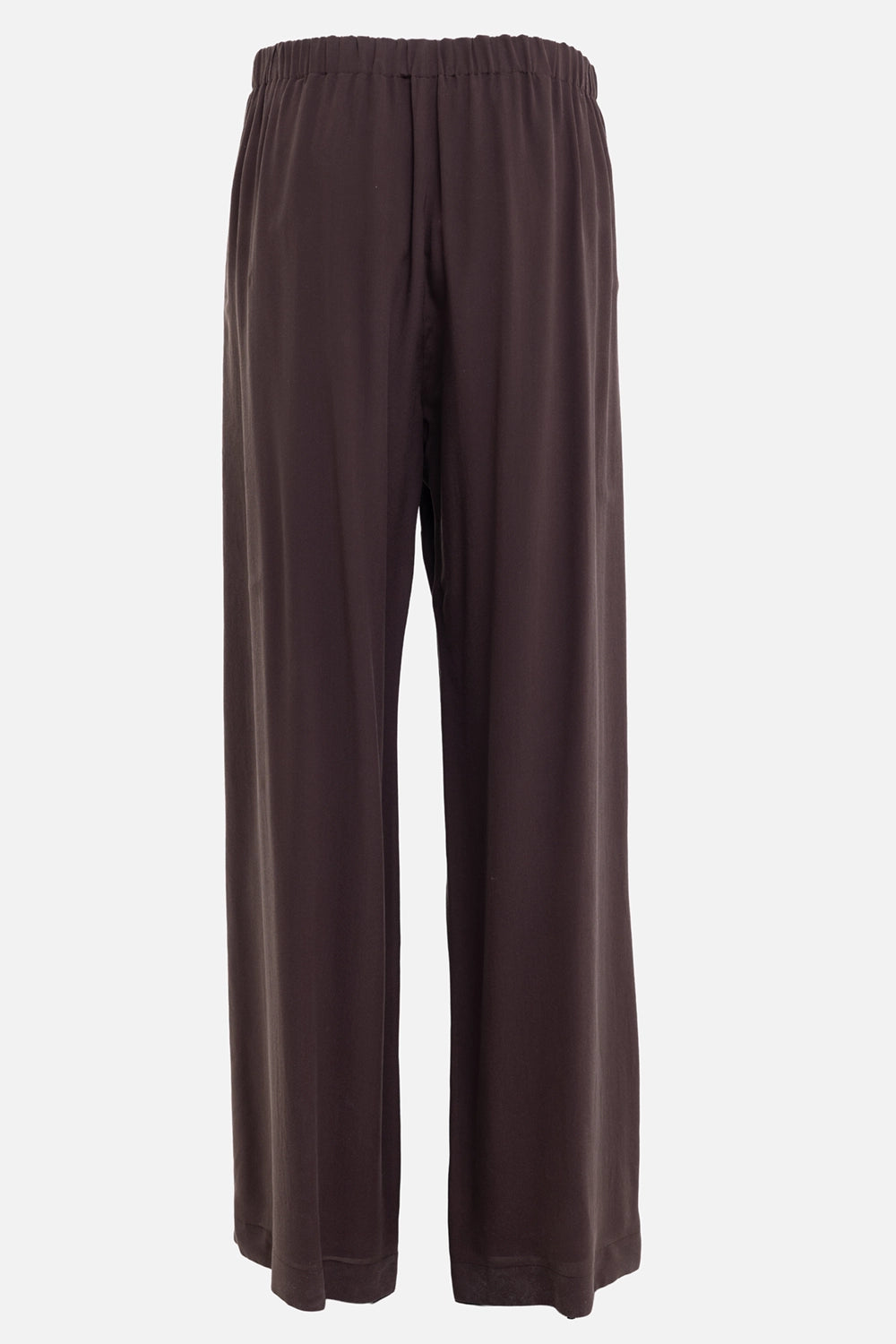 Gentry Portofino women's wide-leg trousers in moro, back view, elasticated waistband and fluid leg